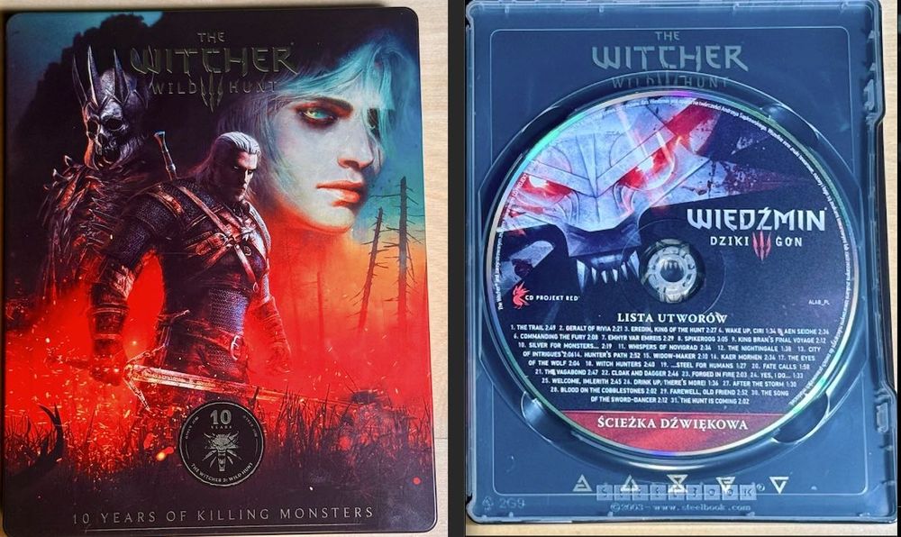 Wiedźmin III Dziki Gon - Ścieżka Dźwiękowa CD + Steelbook Witcher 10th