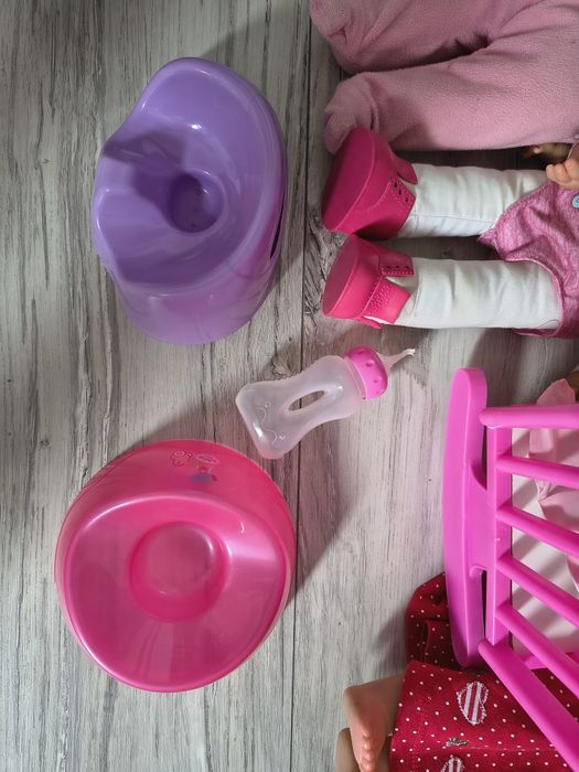 Lalki Bobas 3 szt + Kołyska + akcesoria