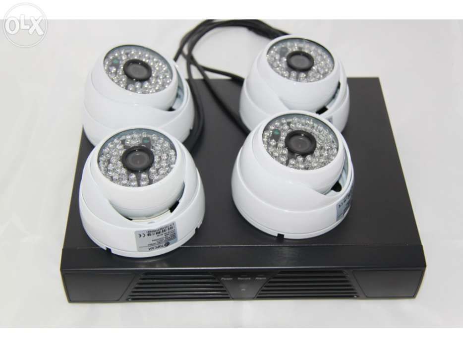 KIT sistema video vigilancia 1 dvr topo de gama + 4 cameras domes 1200