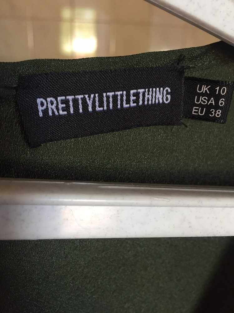 Платье хаки с разрезами миди тренд от PrettyLittleThing 36/S/44 38/M46