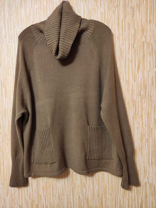 теплий жіночий світер светр оверсайз з високою горловиною р.52-54/xl