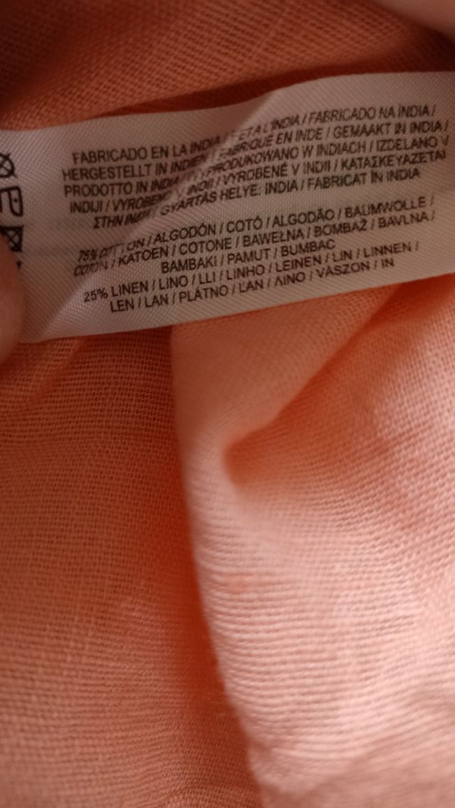 Nowa koszula z krótkim rękawem crop top oversize z lnem Primark rozmia