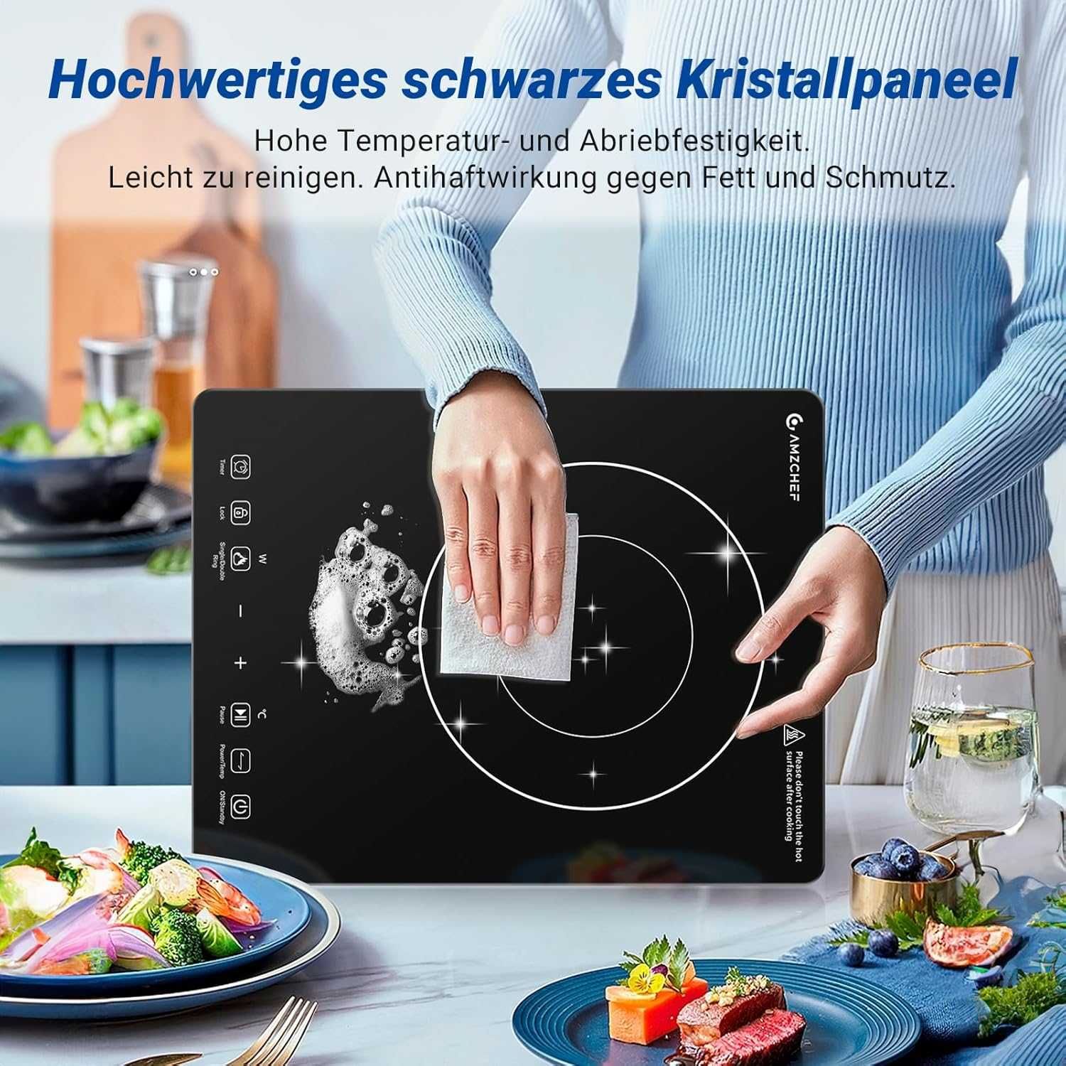 Amzchef 35G49-GXL-SK16 Płyta Indukcyjna 3500W Wolnostojąca z Kablem