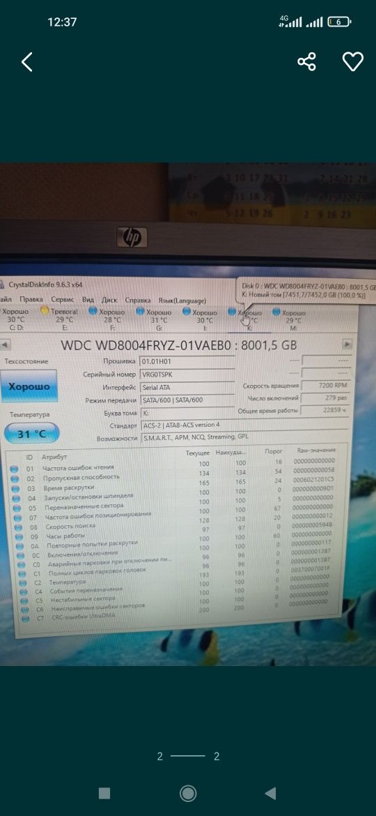 Жёсткий диск HDD Western Digital 8 tb