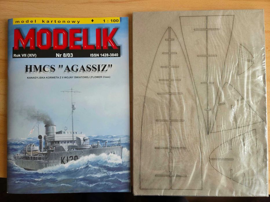 Model Kartonowy Modelik Kanadyjska korweta HMCS "AGASSIZ" wręgi