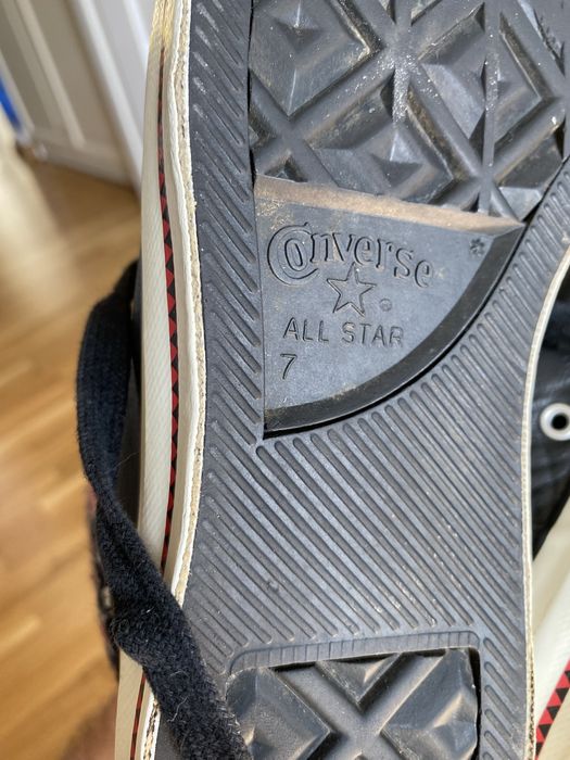 Trampki Converse, roz. 40, czrne+ wstawki wełniane.