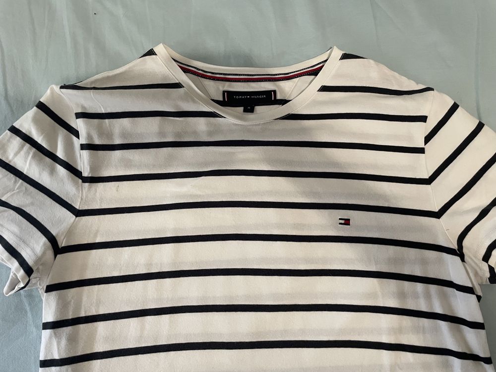 T-shirt Branca Riscas Tommy Hilfiger