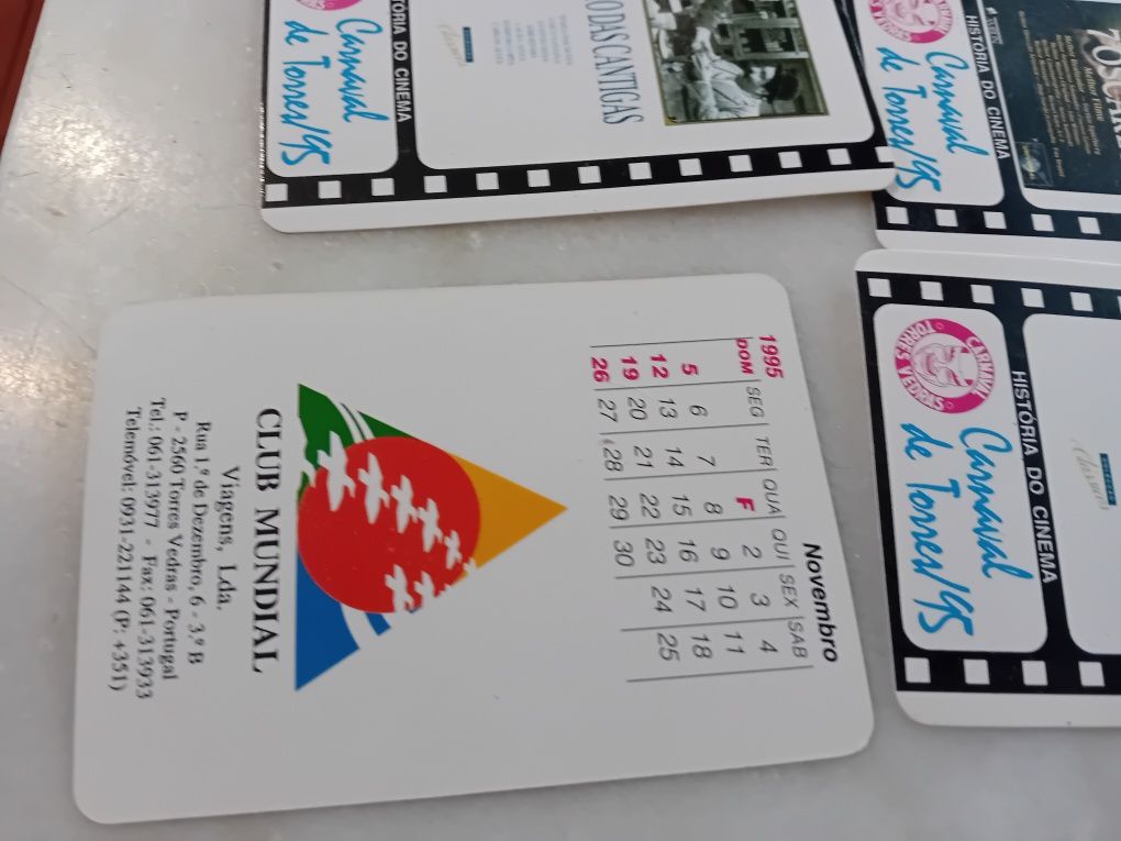 Conjunto de 65 Calendários de Bolso Antigos  Carnaval Torres Vedras