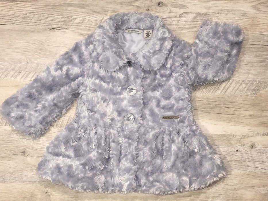 Calvin Klein płaszczyk 86 92 kurtka wiosenna szara srebrna j nowy Fute