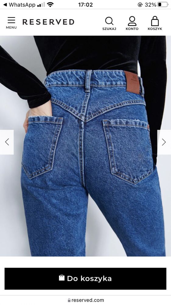 Spodnie wysoki stan mom jeans Reserved