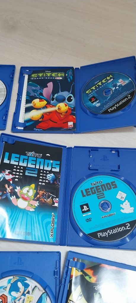 Lote 7 jogos PS2 (completos) – Stitch, Cars, Kim Possible, Sonic, etc.