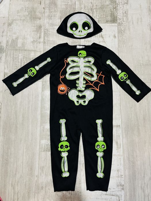 Карнавальний костюм скелет на Хеловін на хлопчика 1,5 2 3 роки