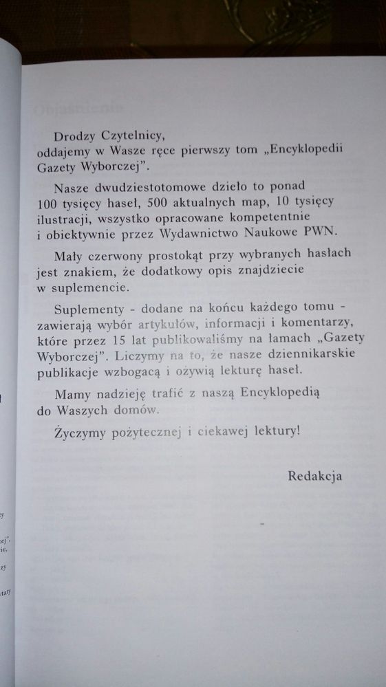 Encyklopedia Gazety Wyborczej. Tomy od 1 do 20.