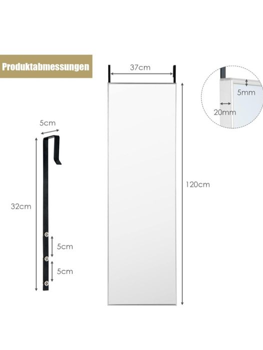 Lustro prostokątne do zawieszenia