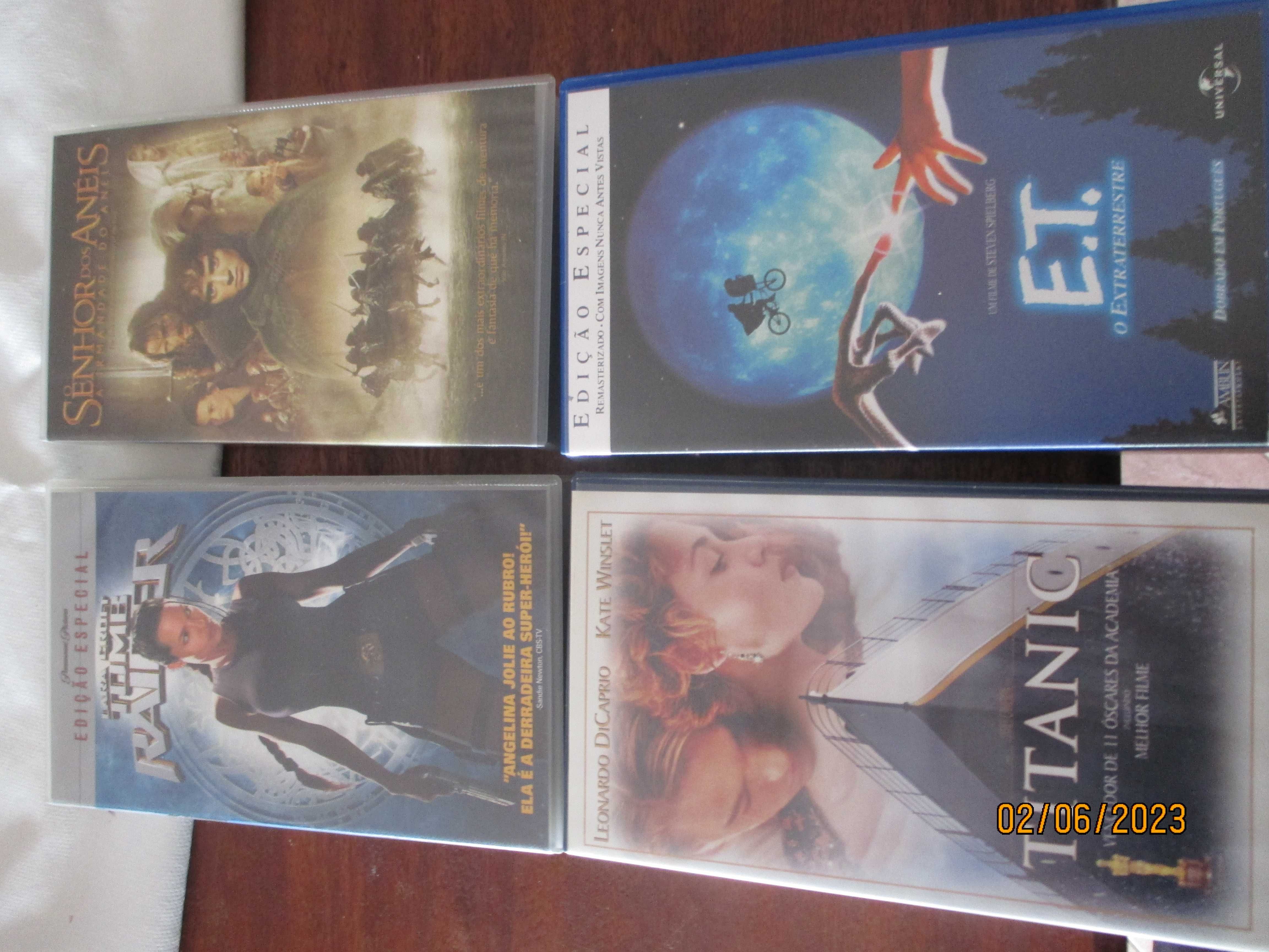 4 vhs - Et, Titanic, Tomb Raider e o Senhor dos aneis