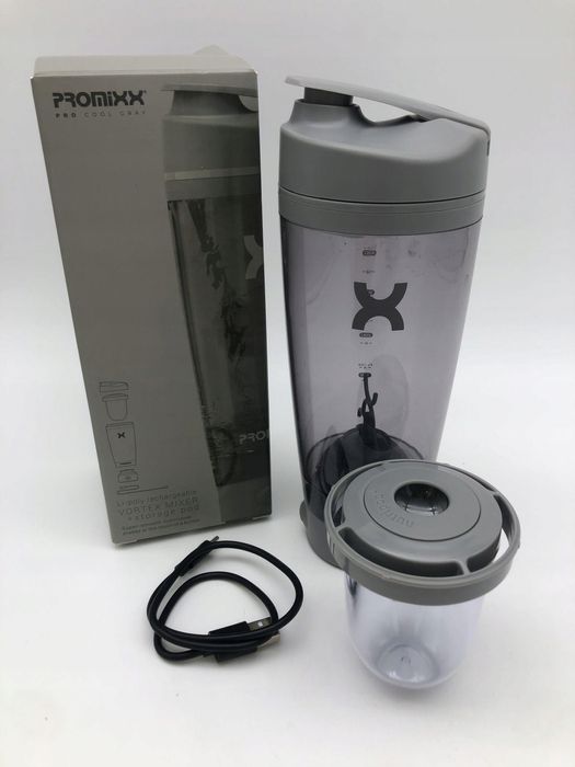 Elektryczny shaker PROMiXX Pro 600ml do koktajli BPA-free srebrny