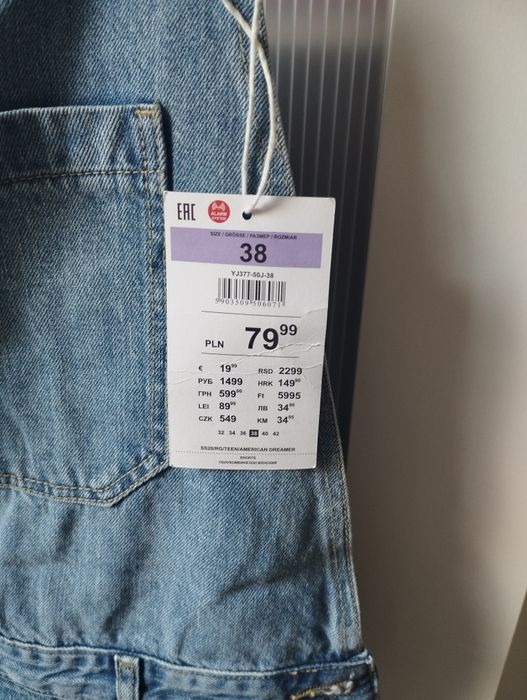 Ogrodniczki jeansowe r.38 Nowe Sinsay