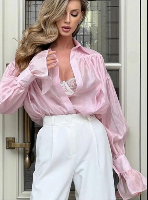 Сорочка, блузка , спідниця ніжно рожева one size