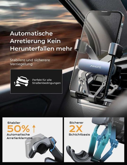 AINOPE Uchwyt Samochodowy „Gravity” do kratki nawiewu