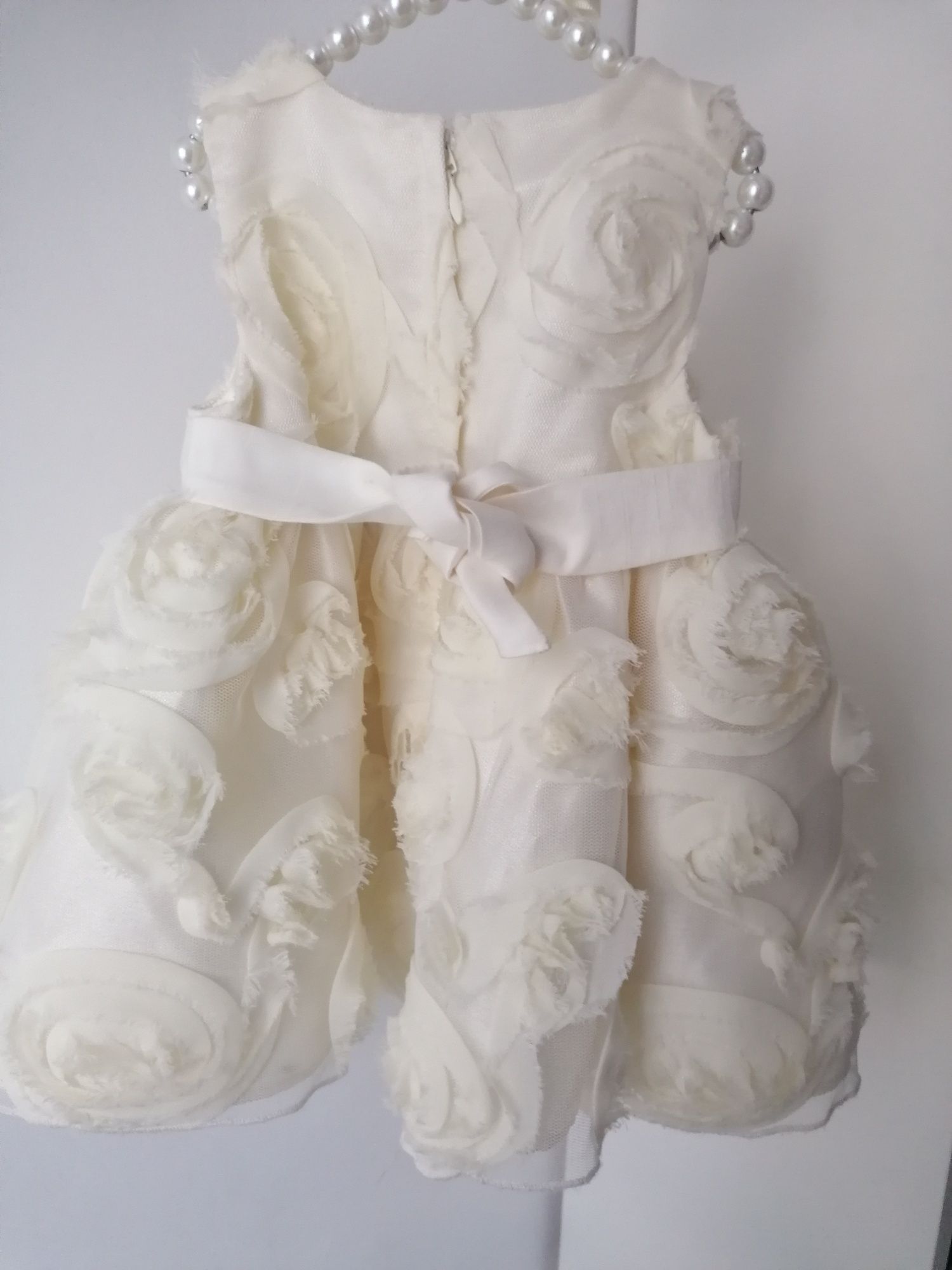 Sukienka balowa Cinderella chrzest chrzciny księżniczka 68 cm ecru