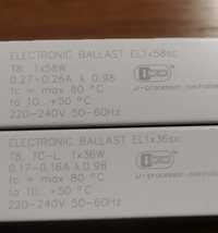 Balast, elektroniczny układ zapłonowy świetlówek 1x36 1x58 ściemniane