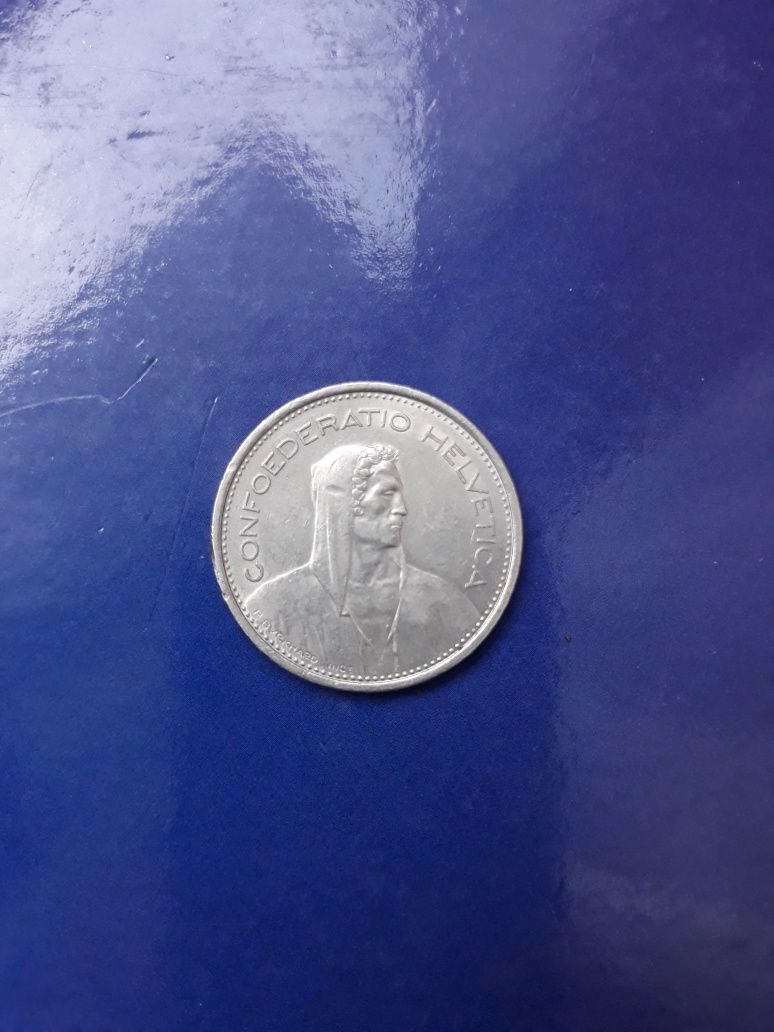 Moneta 5 franków szwajcarskich 1968 (Z2)