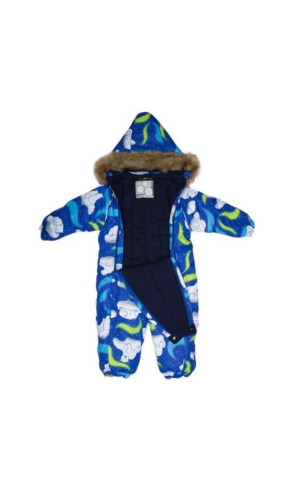 Дитячий зимовий комбінезон HUPPA KEIRA синій з принтом, до -30