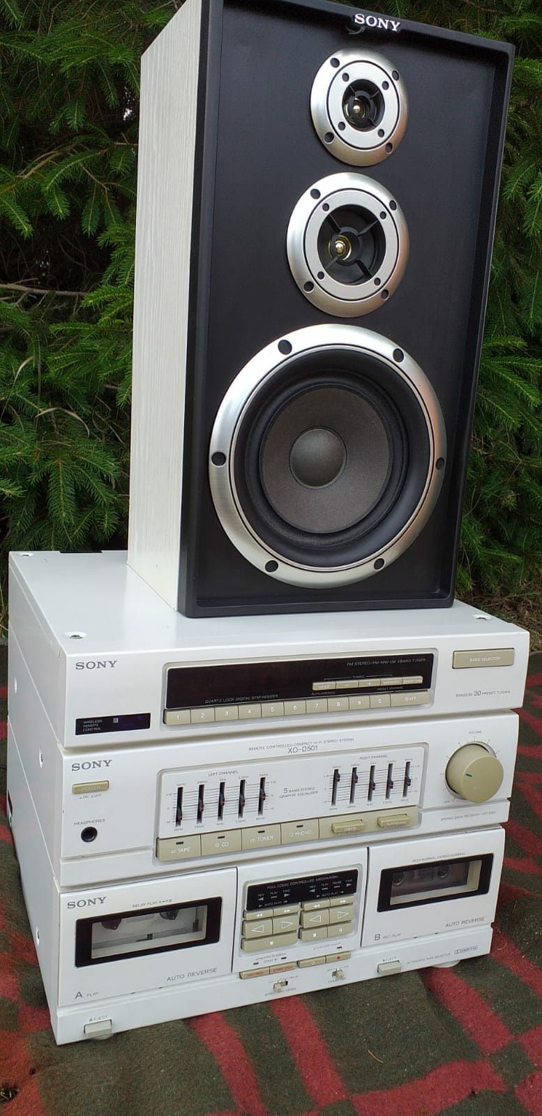 Biały Komplet Sony stereo deck receiver HST-D501CD