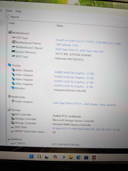 Dell Latitude 7320 FHD IPS/i5-1145g7/16gb/256 m2/win
