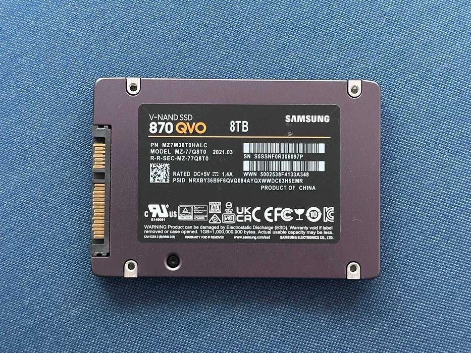 SSD накопитель Samsung 870 QVO 8 TB (MZ-77Q8T0BW, SVQ02B6Q)