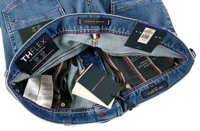 Męskie jeansy Tommy Hilfiger Bleecker - Slim Fit nowe oryg. - W33/L30