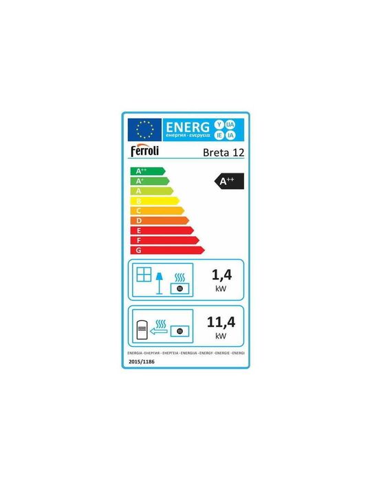 Piec stalowy Ferroli BRETA na pellet 12KW Z PŁASZCZEM