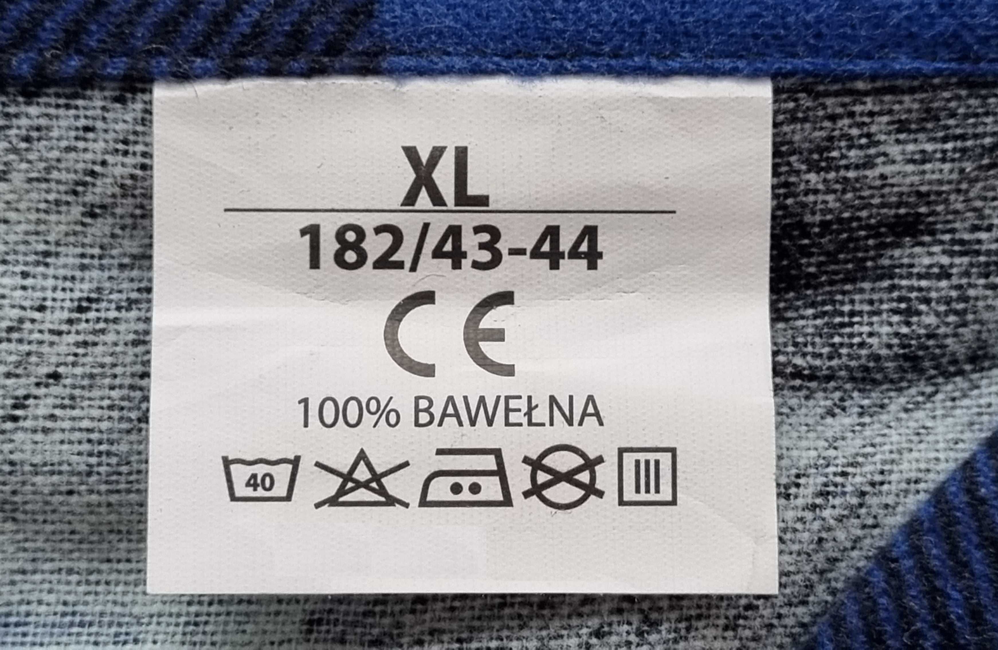 Koszula flanelowa robocza niebieska MIĘKKA r. M - 5XL kraj 100%bawełna