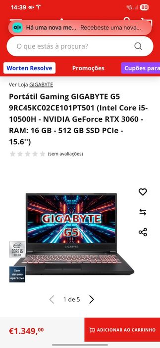 Portátil Gaming RTX 3060