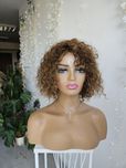 Lekka peruka Asia z włosów naturalnych loki afroloki blond brąz