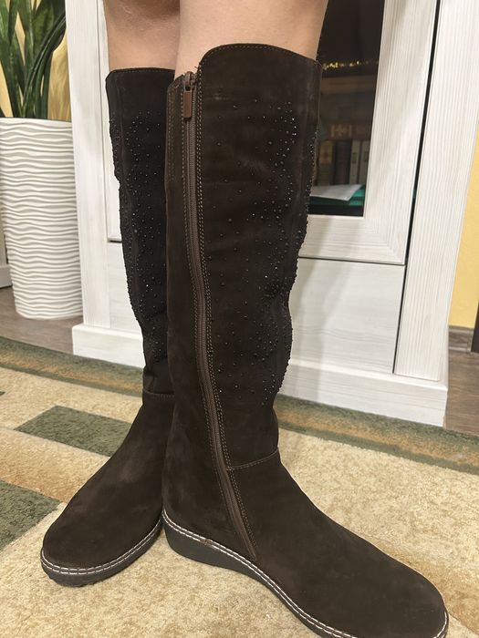 Чоботи натуральна замша на флісі