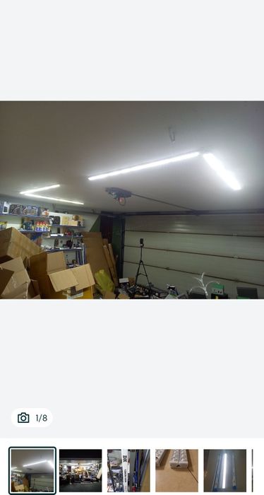 Lampa sufitowa garażowa 120cm aluminium 39w=300 w światła