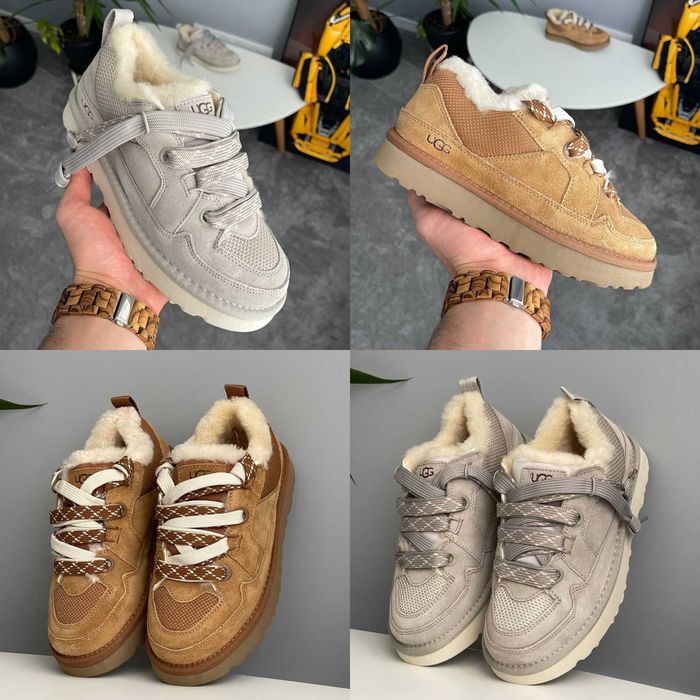 Жіночі зимові кросівки UGG Lo Lowmel Sneaker Chestnut FUR 36-41
