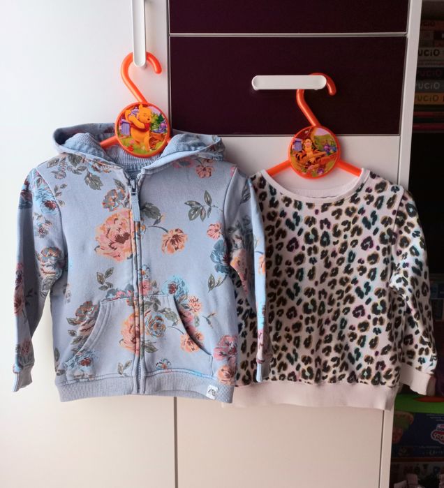 Next 2pack rozsuwana bluza kaptur kwiaty 104 bluzy panterka