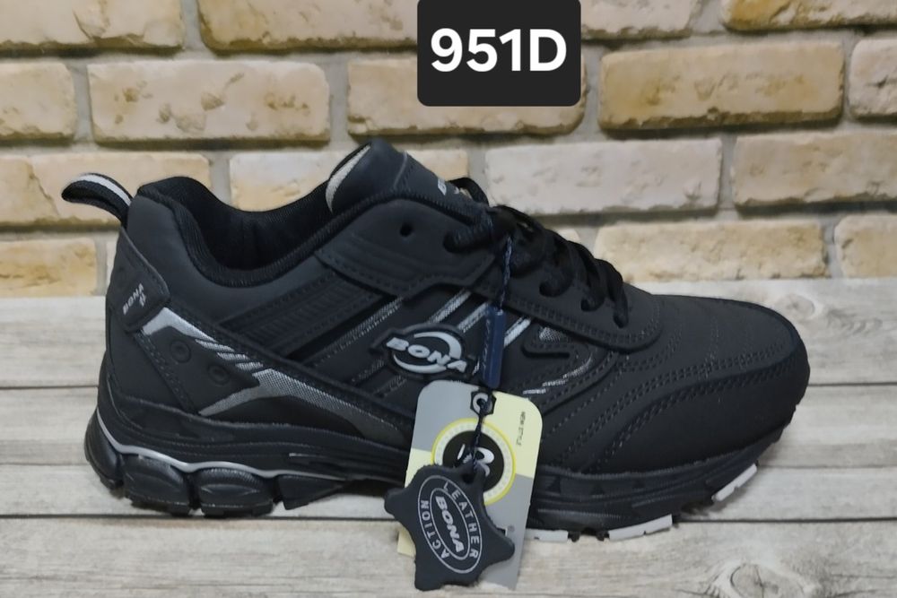 Чёрные нубуковые кроссовки Bona 951D  37-41p