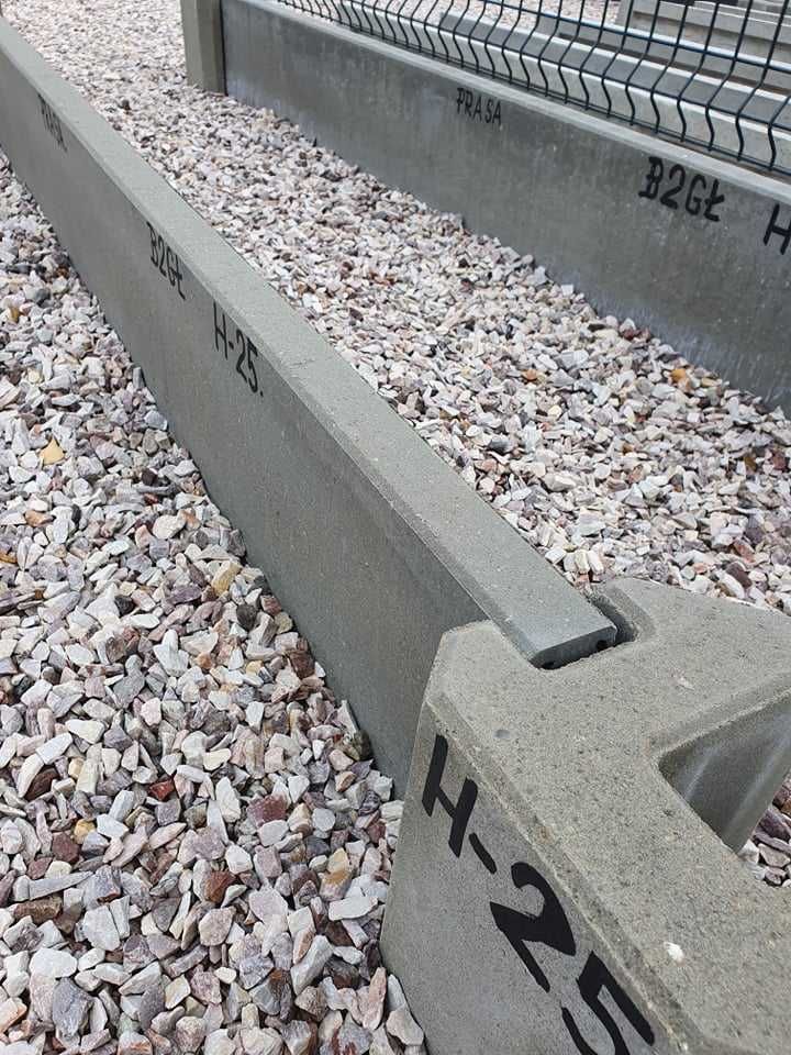 Podmurówka betonowa zbrojona; łącznik betonowy; wibroprasa
