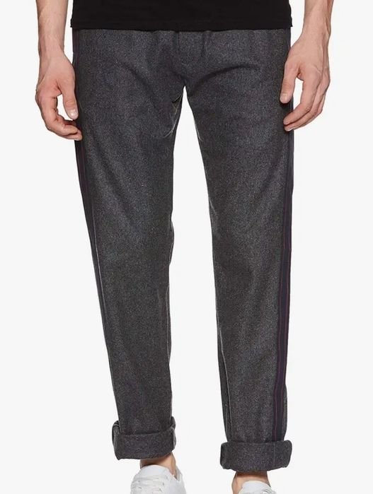 TOMMY HILFIGER Modne spodnie z wełny, szare, wygodne r XXL