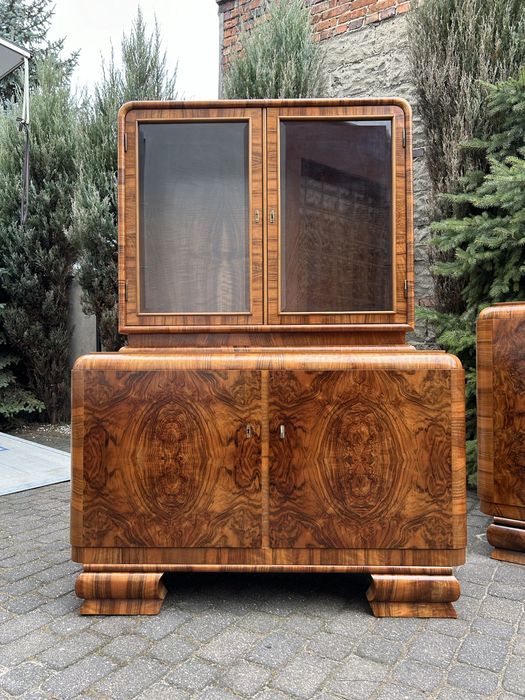 Antyczna Komoda Art Deco Kredens Witryna Biblioteka Antyk Po Renowacji