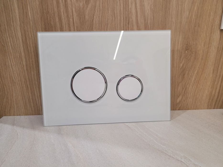 Przycisk wc szklany vitrum Ravak,pasuje do stelaża cersanit auro,biały