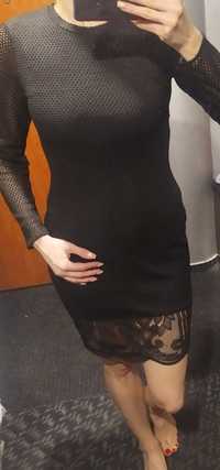 Sukienka Zara czarna z koronką