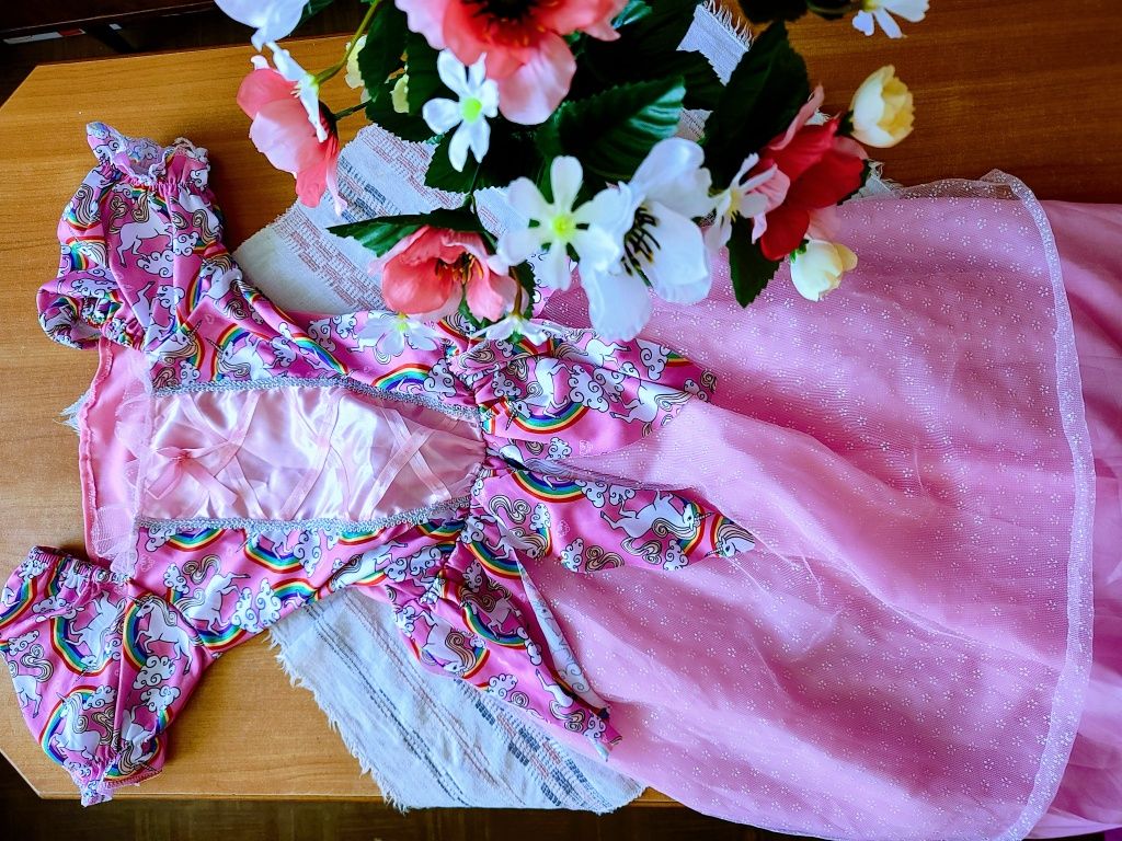 Sukienka jednorożec karnawał kostium przebranie
