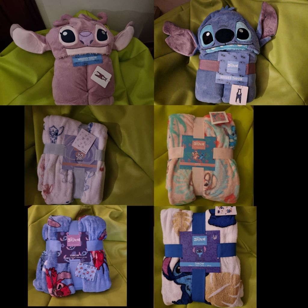 Almofada + Manta polar - Disney Stitch e Angel (novas)