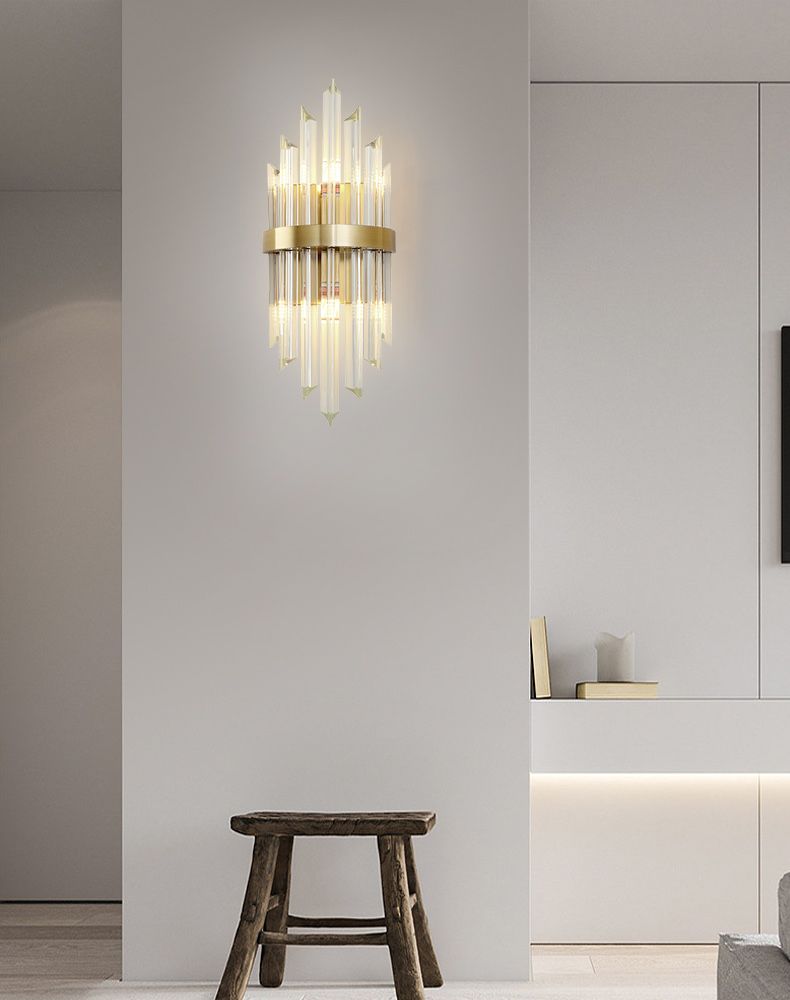 Kinkiet Lukkolight odcienie żółtego i złota, przezroczysty E14 40 W
