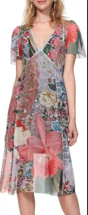 Wzorzysta sukienka DESIGUAL, rozm. 38.