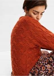 B.P.C sweter brązowy w warkocze r.44/46